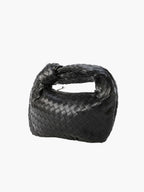 Woven Mini Bag with Silver Hardware – Compact Evening Handbag