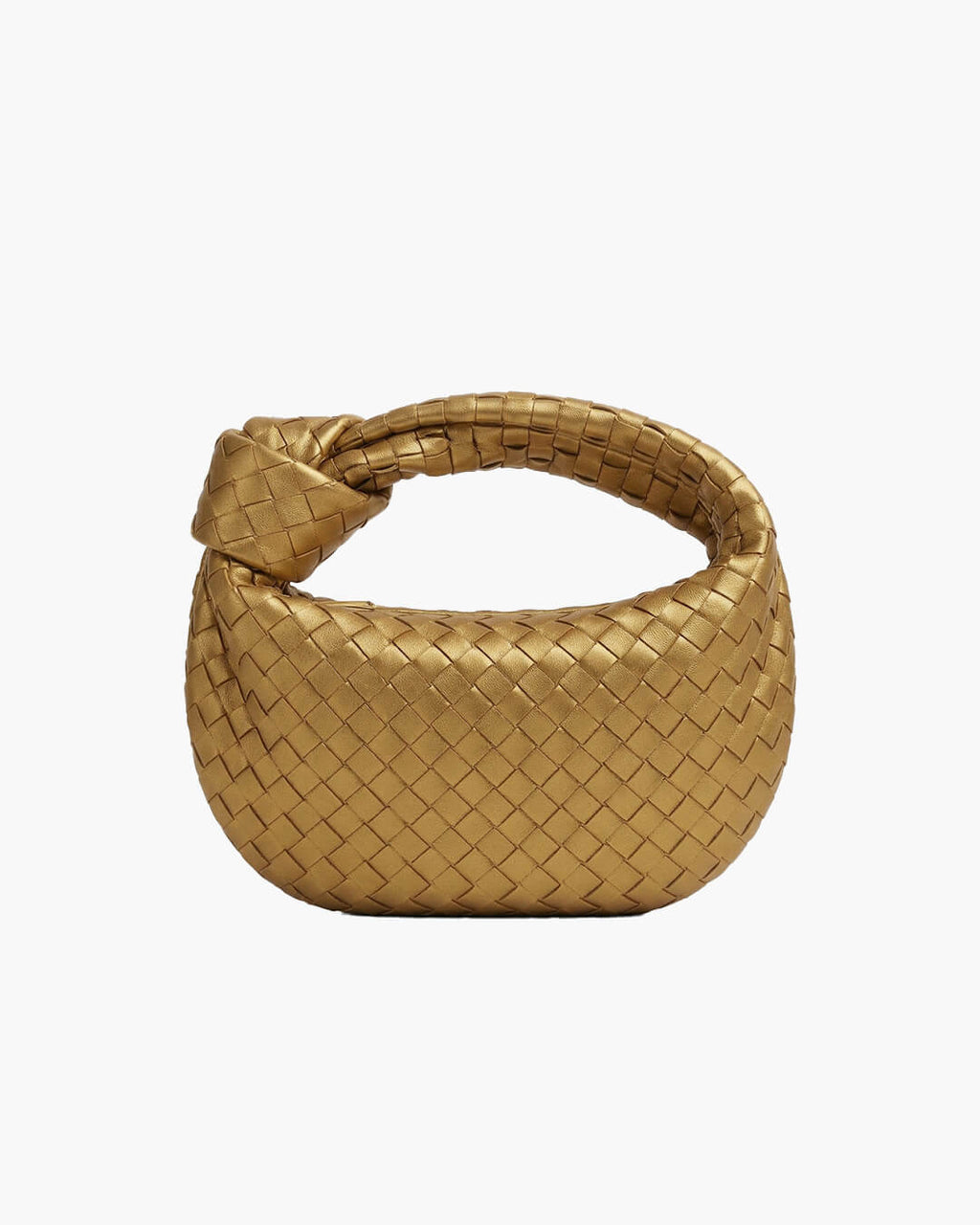 Woven Mini Bag with Silver Hardware – Compact Evening Handbag