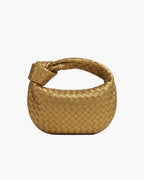 Woven Mini Bag with Silver Hardware – Compact Evening Handbag