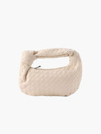 Woven Mini Bag with Silver Hardware – Compact Evening Handbag