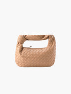 Woven Mini Bag with Silver Hardware – Compact Evening Handbag
