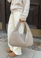 Oversized Woven Tote Bag XL – Braided Vegan Leather Shopper