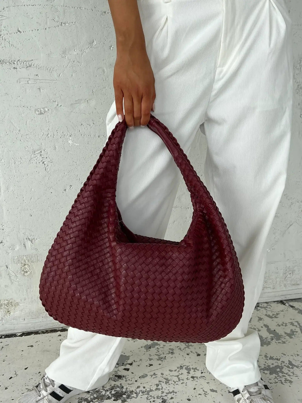 Oversized Woven Tote Bag XL – Braided Vegan Leather Shopper