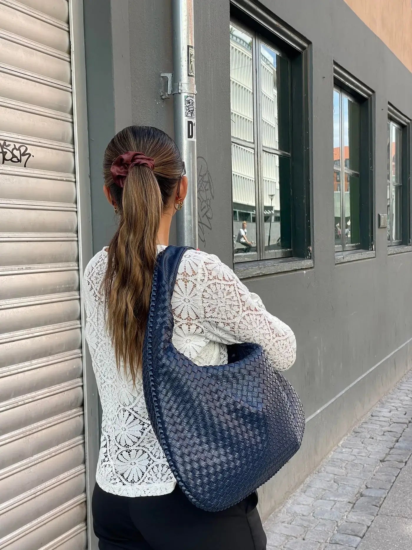 Oversized Woven Tote Bag XL – Braided Vegan Leather Shopper