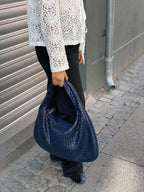 Oversized Woven Tote Bag XL – Braided Vegan Leather Shopper