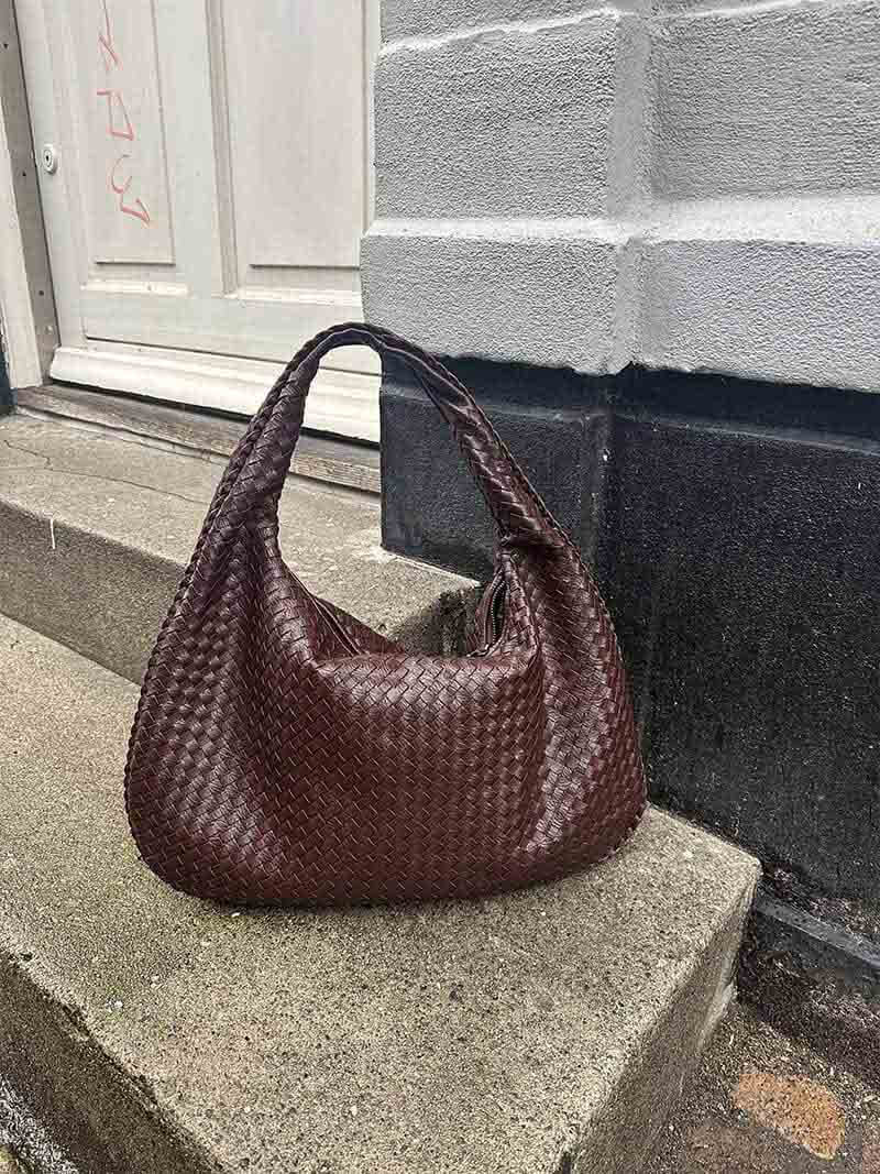 Oversized Woven Tote Bag XL – Braided Vegan Leather Shopper