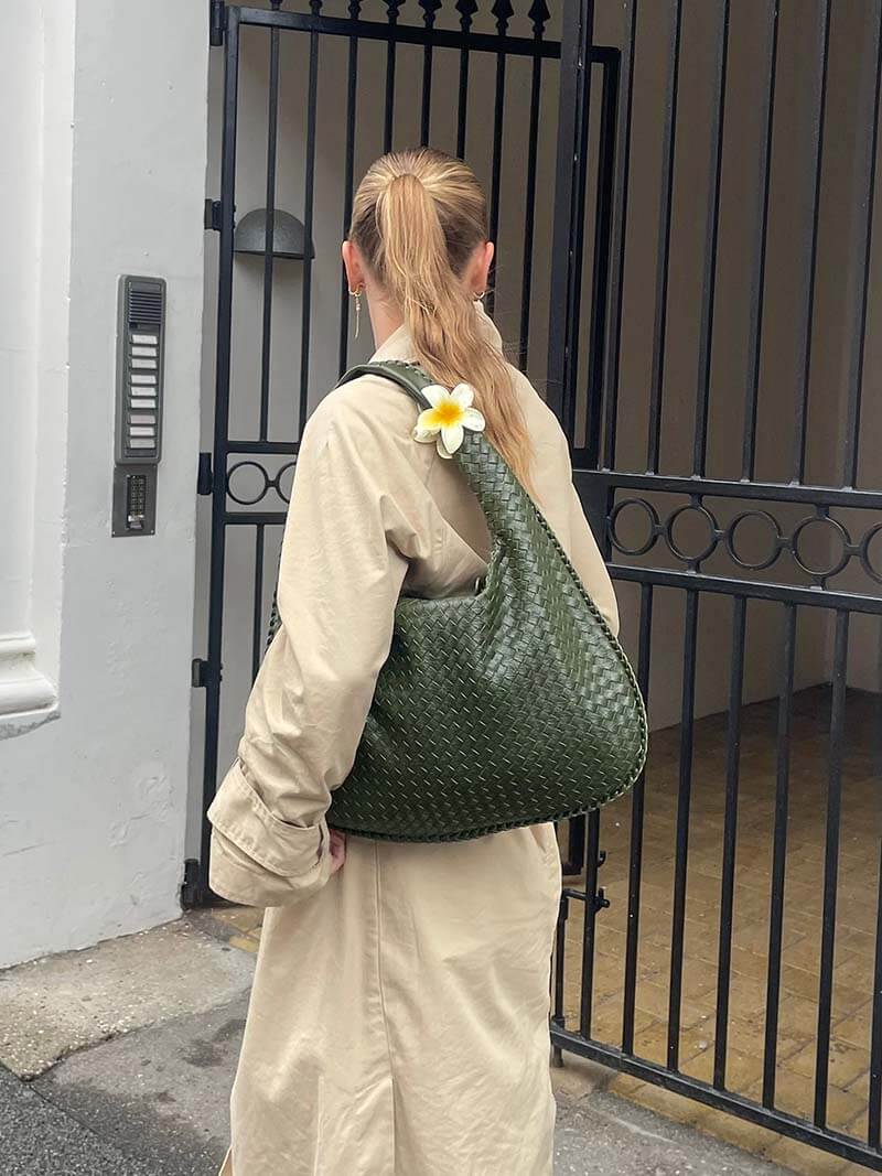 Oversized Woven Tote Bag XL – Braided Vegan Leather Shopper