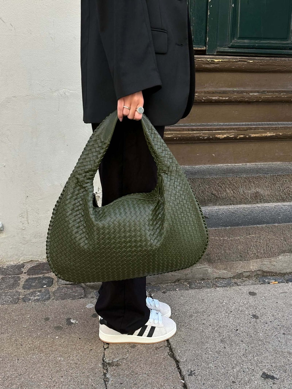 Oversized Woven Tote Bag XL – Braided Vegan Leather Shopper