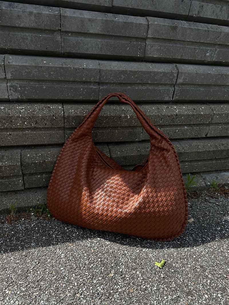 Oversized Woven Tote Bag XL – Braided Vegan Leather Shopper