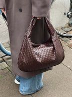 Oversized Woven Tote Bag XL – Braided Vegan Leather Shopper