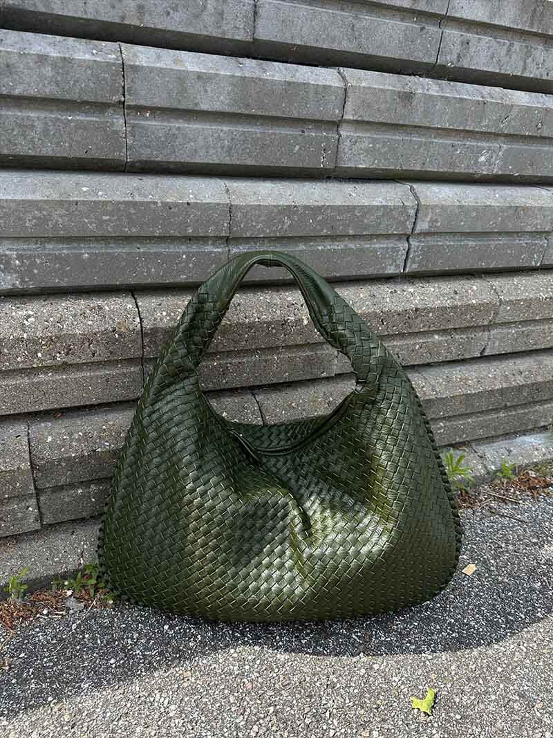Oversized Woven Tote Bag XL – Braided Vegan Leather Shopper