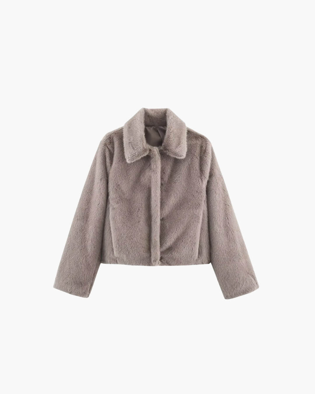 Faux Fur Lapel Jacket with Button Details – Flattering Winter Jacket