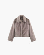 Faux Fur Lapel Jacket with Button Details – Flattering Winter Jacket