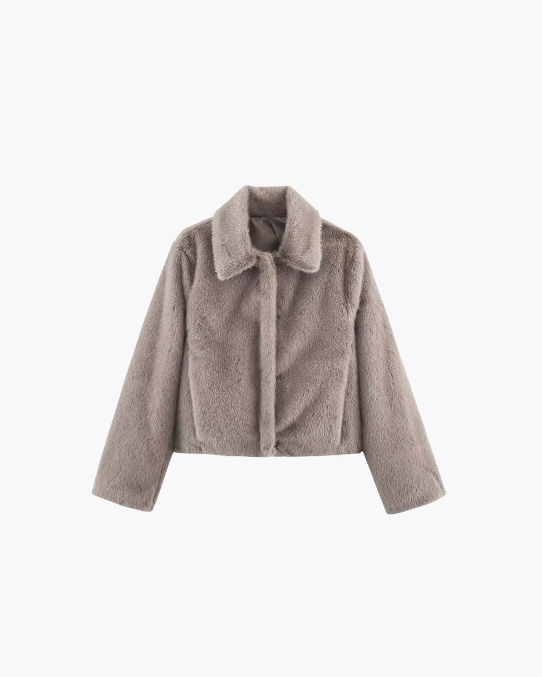 Faux Fur Lapel Jacket with Button Details – Flattering Winter Jacket