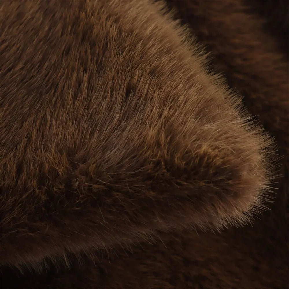 Faux Fur Lapel Jacket with Button Details – Flattering Winter Jacket