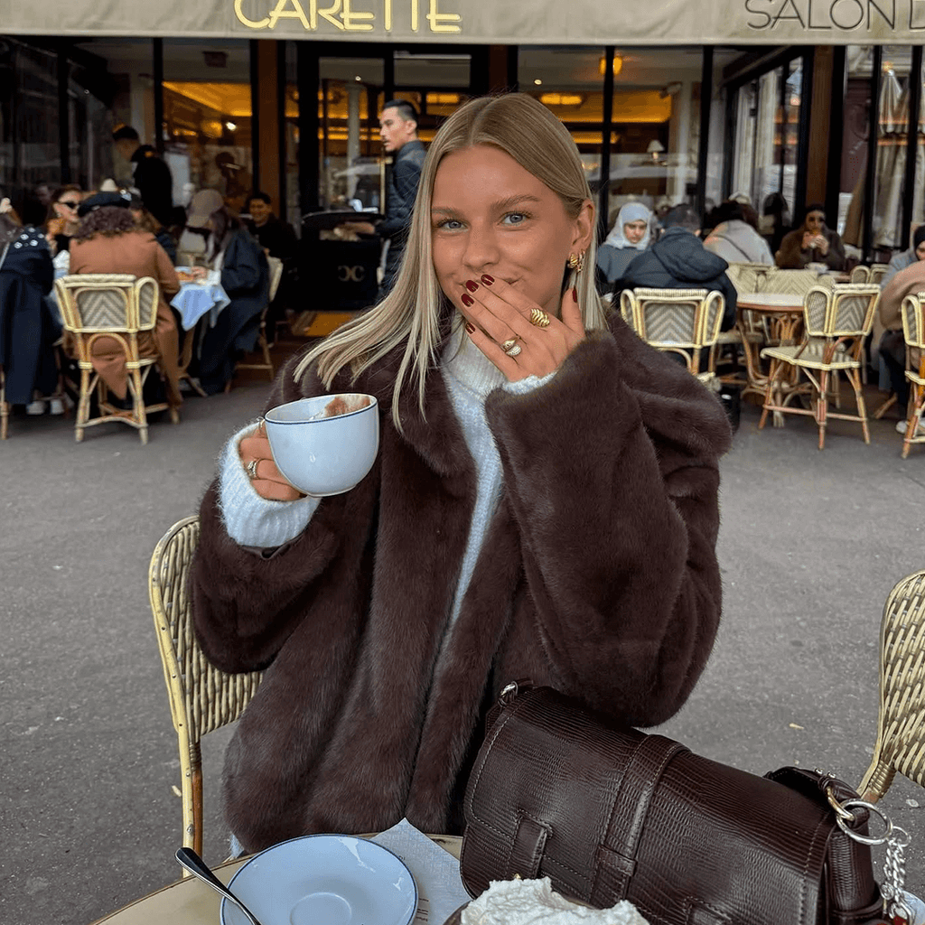 Faux Fur Lapel Jacket with Button Details – Flattering Winter Jacket