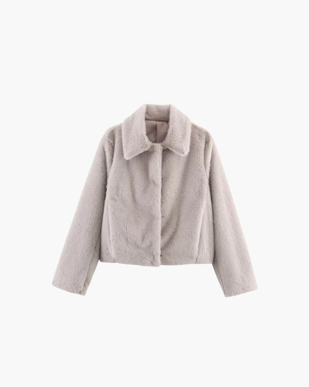 Faux Fur Lapel Jacket with Button Details – Flattering Winter Jacket