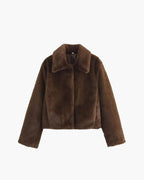 Faux Fur Lapel Jacket with Button Details – Flattering Winter Jacket
