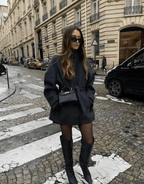 Black Short Coat with Stand Collar – Single Breasted Jacket