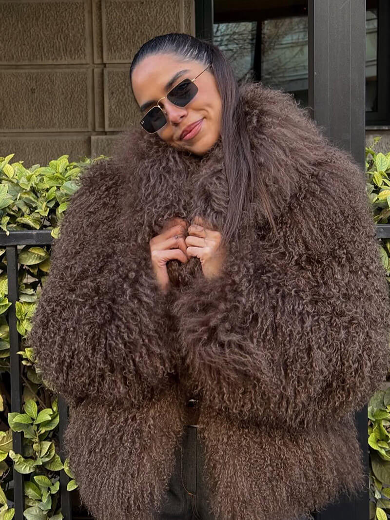 Oversized Faux Fur Coat – Plush Statement Coat in Brown or White