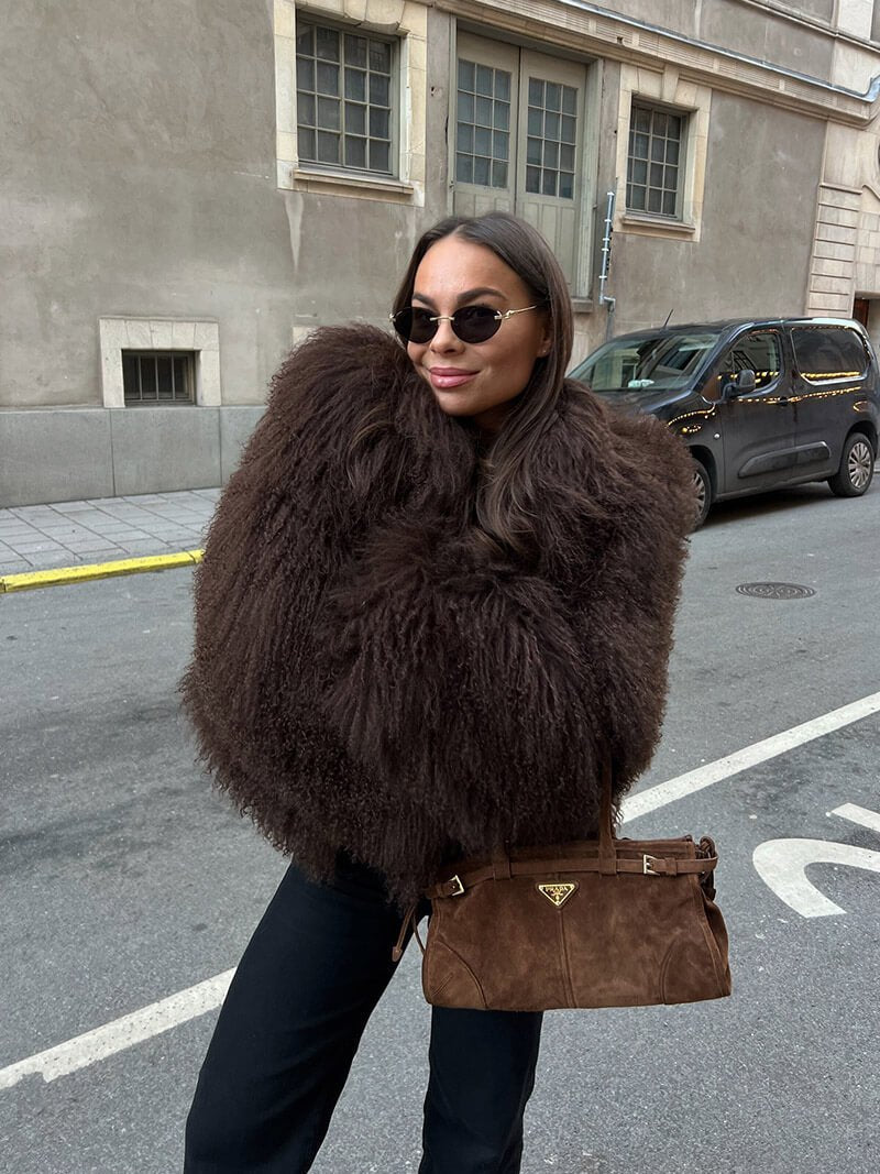 Oversized Faux Fur Coat – Plush Statement Coat in Brown or White
