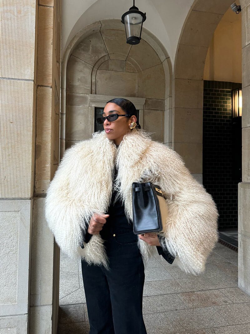 Oversized Faux Fur Coat – Plush Statement Coat in Brown or White