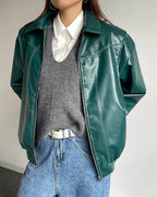 Green Zip-Up Bomber Jacket – Women's Everyday Jacket