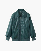 Green Zip-Up Bomber Jacket – Women's Everyday Jacket