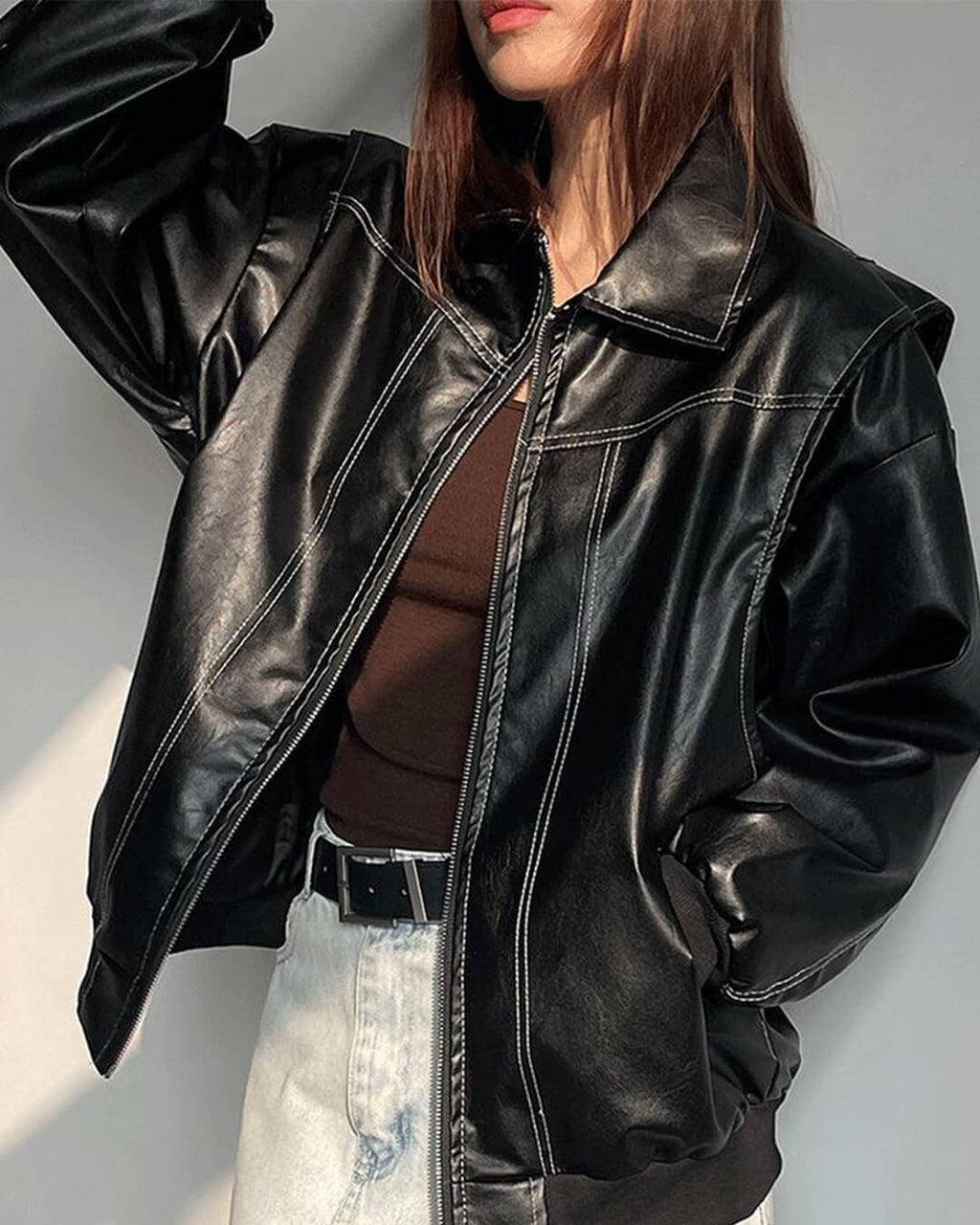 Green Zip-Up Bomber Jacket – Women's Everyday Jacket