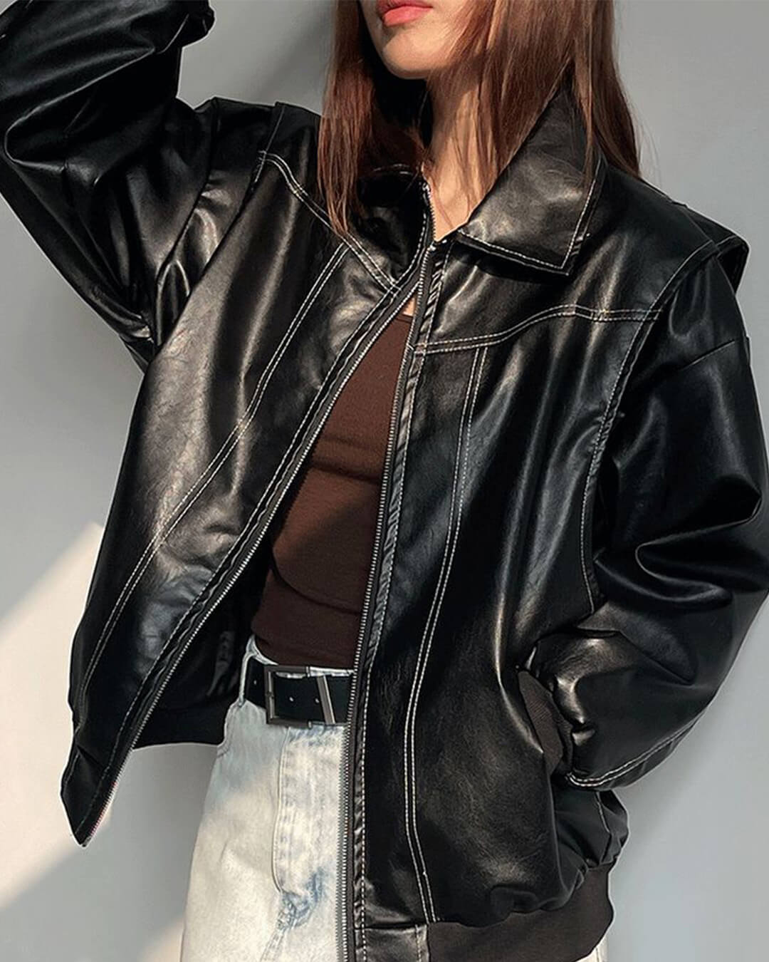 Green Zip-Up Bomber Jacket – Women's Everyday Jacket