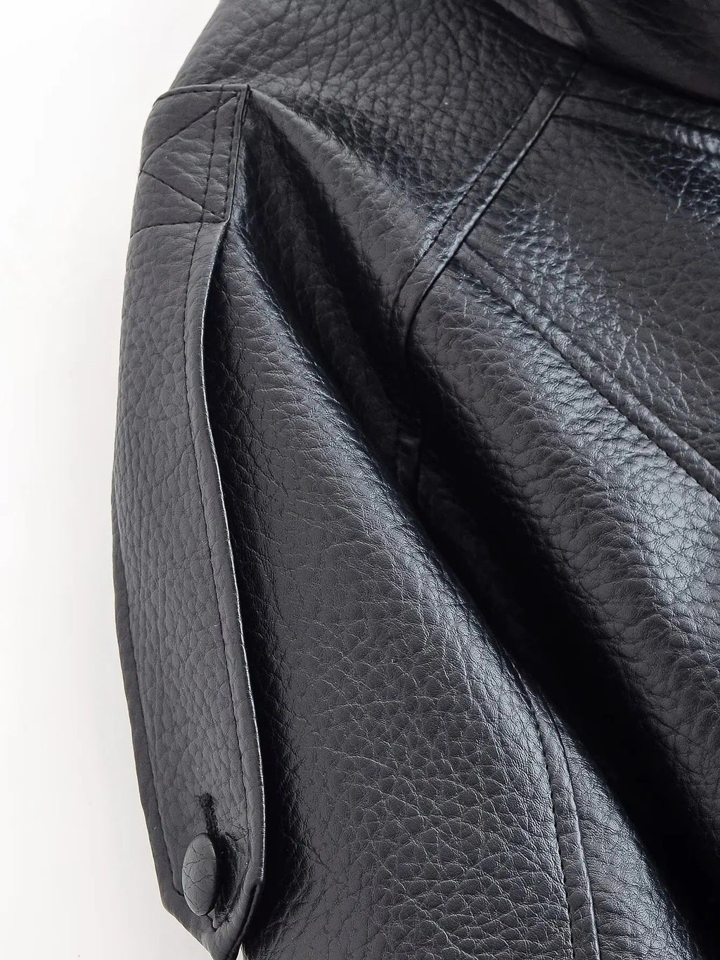 Women's Asymmetric Zip Leather Look Jacket – Modern Biker Jacket