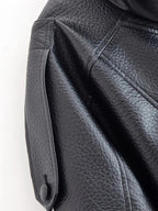 Women's Asymmetric Zip Leather Look Jacket – Modern Biker Jacket