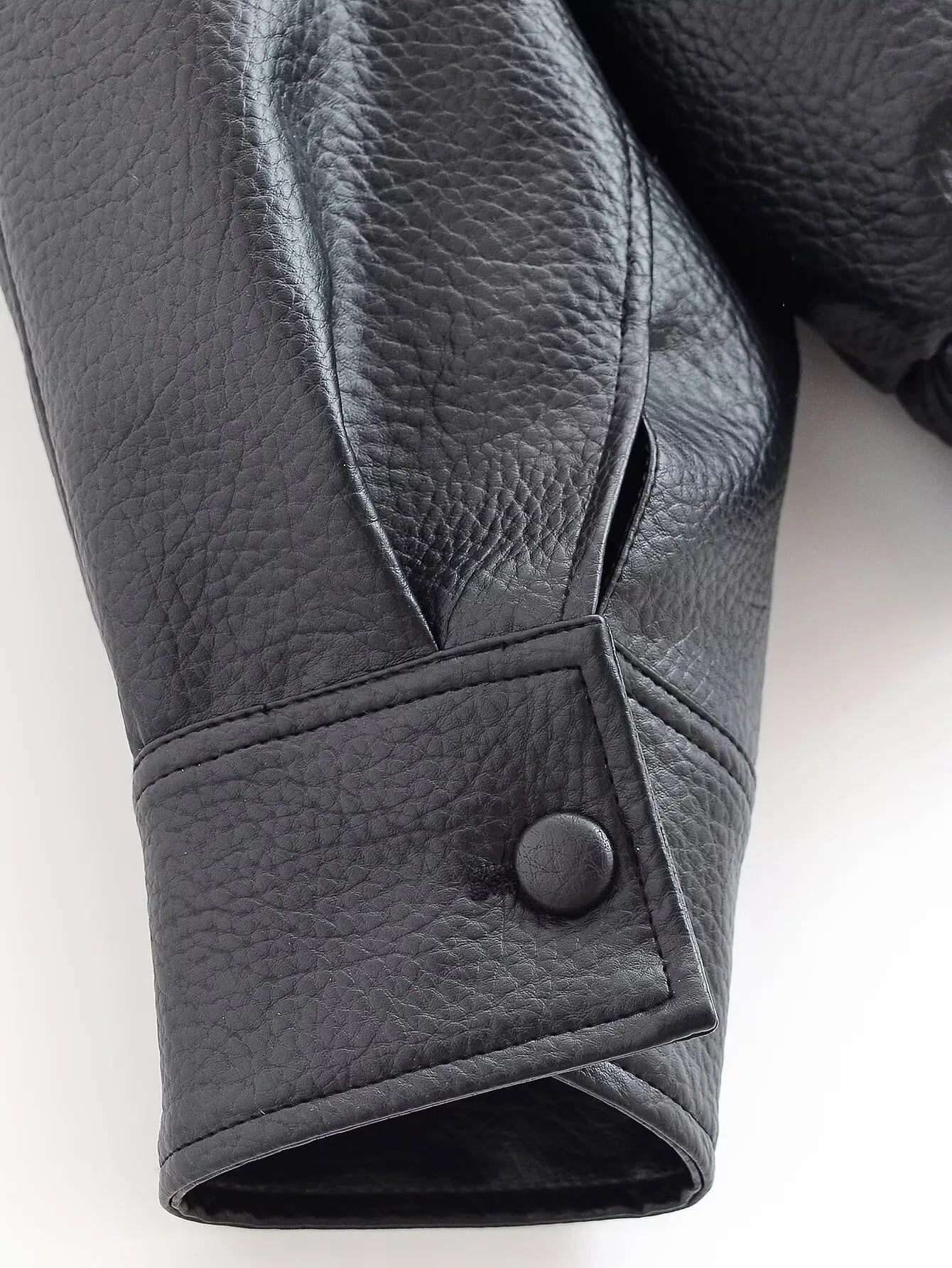 Women's Asymmetric Zip Leather Look Jacket – Modern Biker Jacket