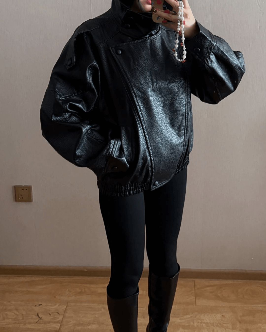 Women's Asymmetric Zip Leather Look Jacket – Modern Biker Jacket