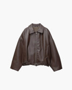 Oversized Vegan Leather Biker Jacket – Vintage Moto Jacket