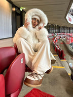 White Hooded Faux Fur Jacket – Fluffy Winter Coat