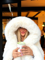 White Hooded Faux Fur Jacket – Fluffy Winter Coat