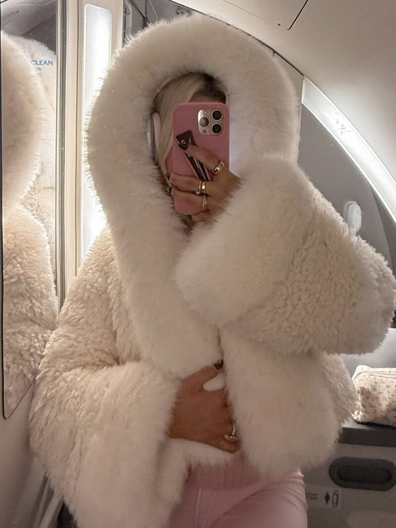 White Hooded Faux Fur Jacket – Fluffy Winter Coat