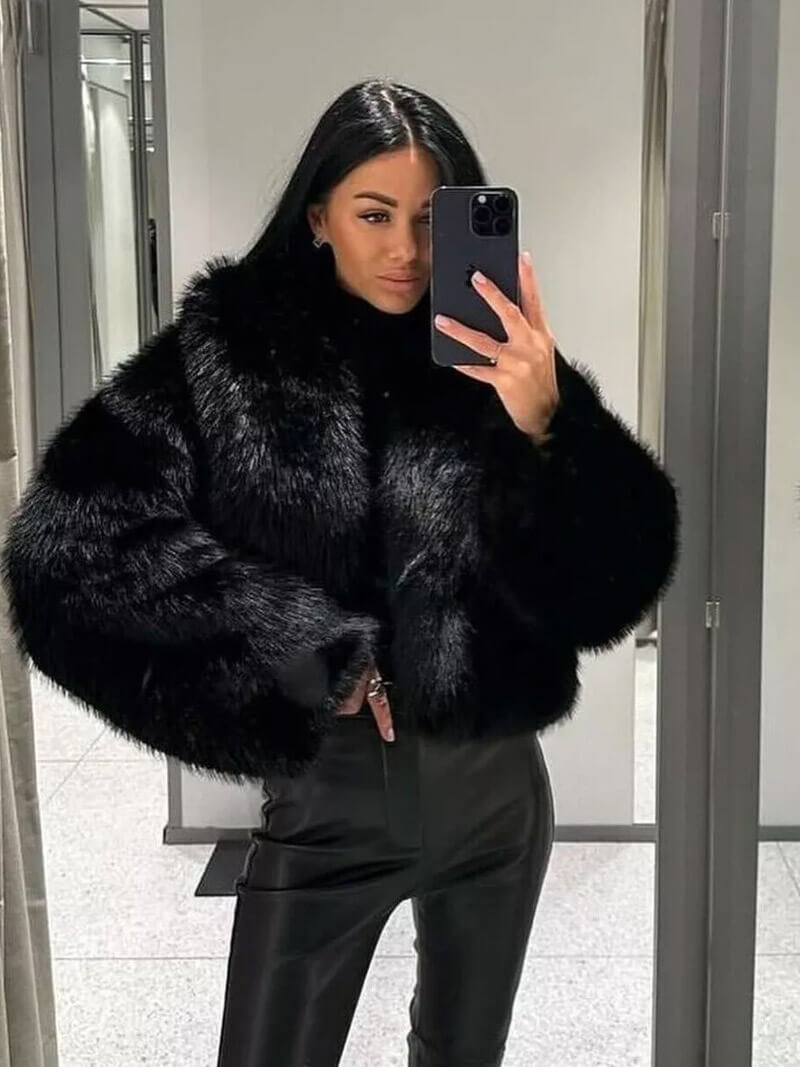 Old Money Faux Fur Coat – Elegant Mid-Length Coat in 5 Colours