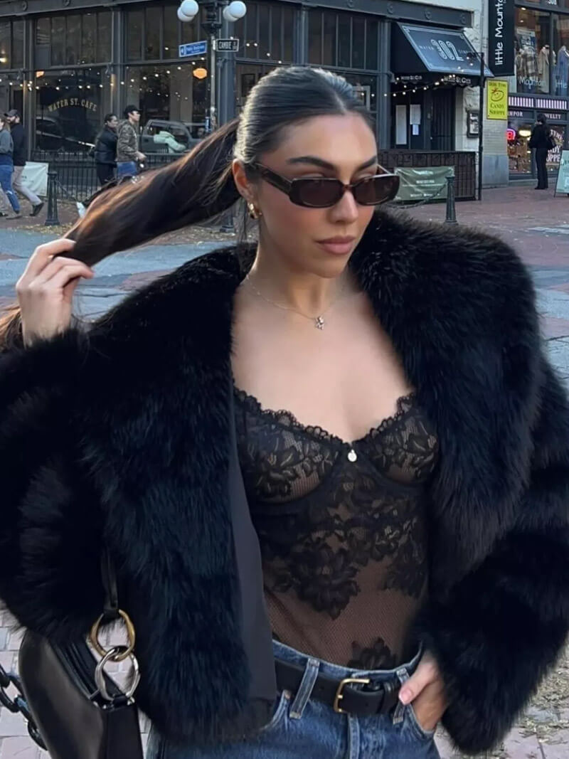 Old Money Faux Fur Coat – Elegant Mid-Length Coat in 5 Colours