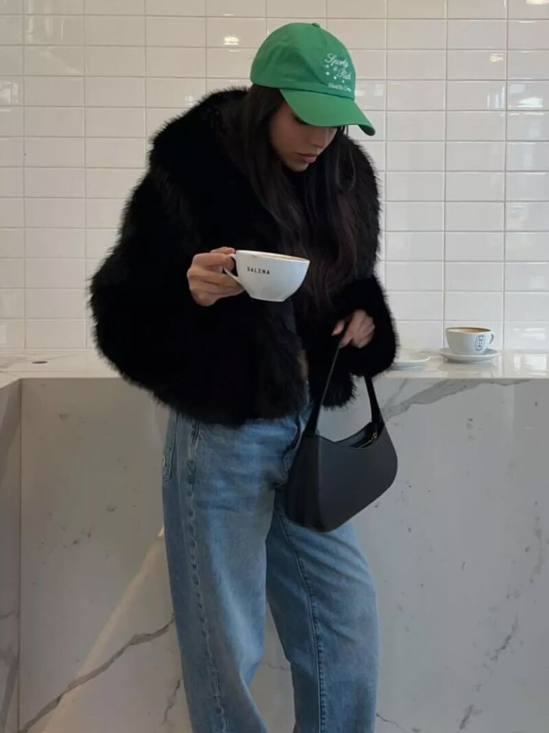 Old Money Faux Fur Coat – Elegant Mid-Length Coat in 5 Colours