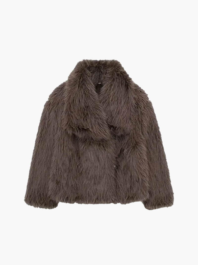 Old Money Faux Fur Coat – Elegant Mid-Length Coat in 5 Colours