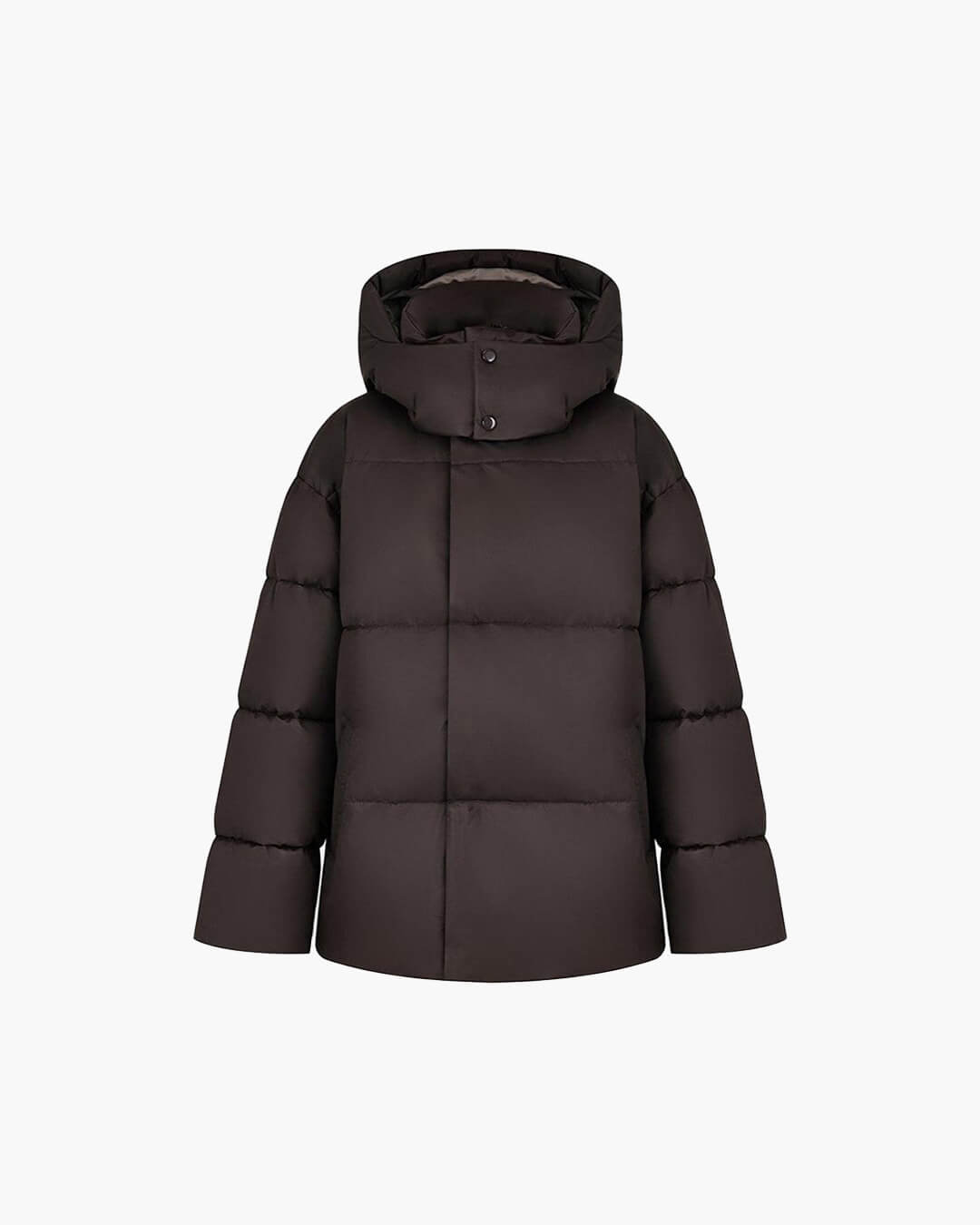 Oversized Puffer Jacket with Detachable Hood – High Neck Winter Coat