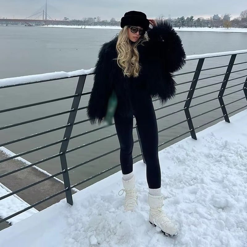 Plush Fuzzy Faux Fur Coat – Cloud Soft Statement Layer