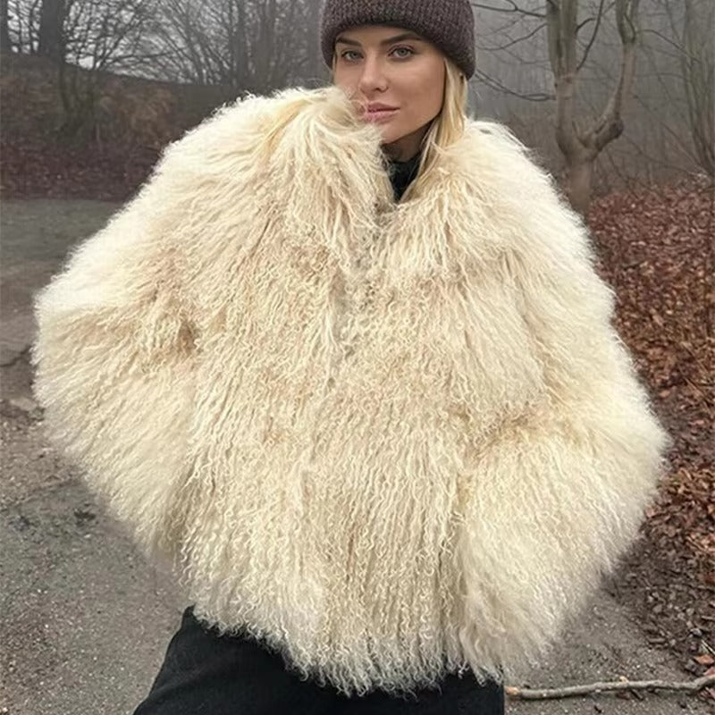 Plush Fuzzy Faux Fur Coat – Cloud Soft Statement Layer