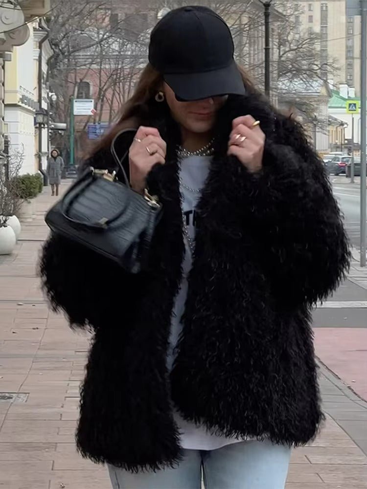 Plush Fuzzy Faux Fur Coat – Cloud Soft Statement Layer