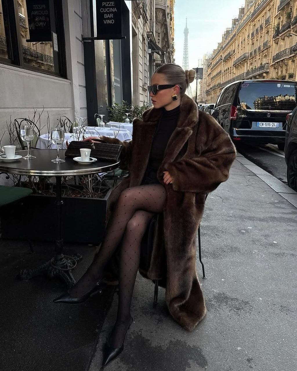 Floor Length Faux Fur Maxi Coat – Old Money Winter Statement Coat