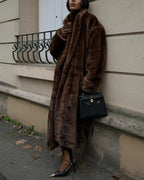 Floor Length Faux Fur Maxi Coat – Old Money Winter Statement Coat