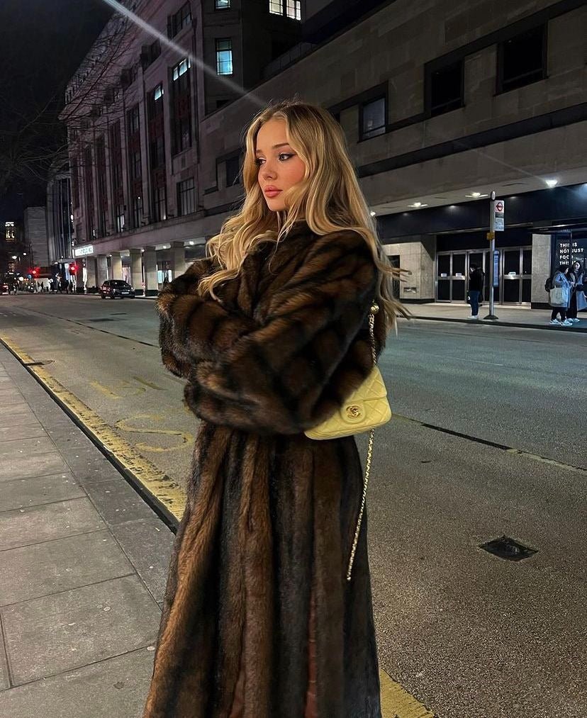 Floor Length Faux Fur Maxi Coat – Old Money Winter Statement Coat