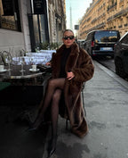 Floor Length Faux Fur Maxi Coat – Old Money Winter Statement Coat